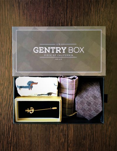nyakkendő szett_barna-bézs_Gentry Box