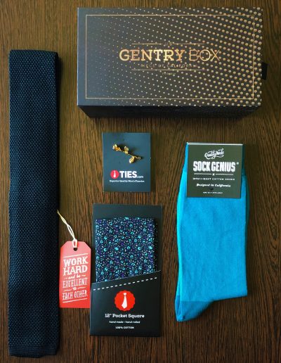 nyakkendő szett_fekete-türkiz_Gentry Box