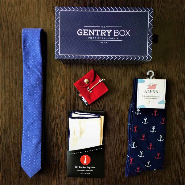 nyakkendő szett_kék-fehér_Gentry Box